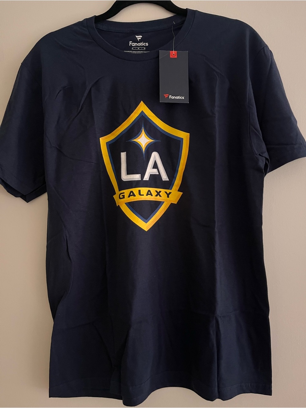 Fanatics Navy LA Galaxy Tagged Logo Tee with Gold Accent
